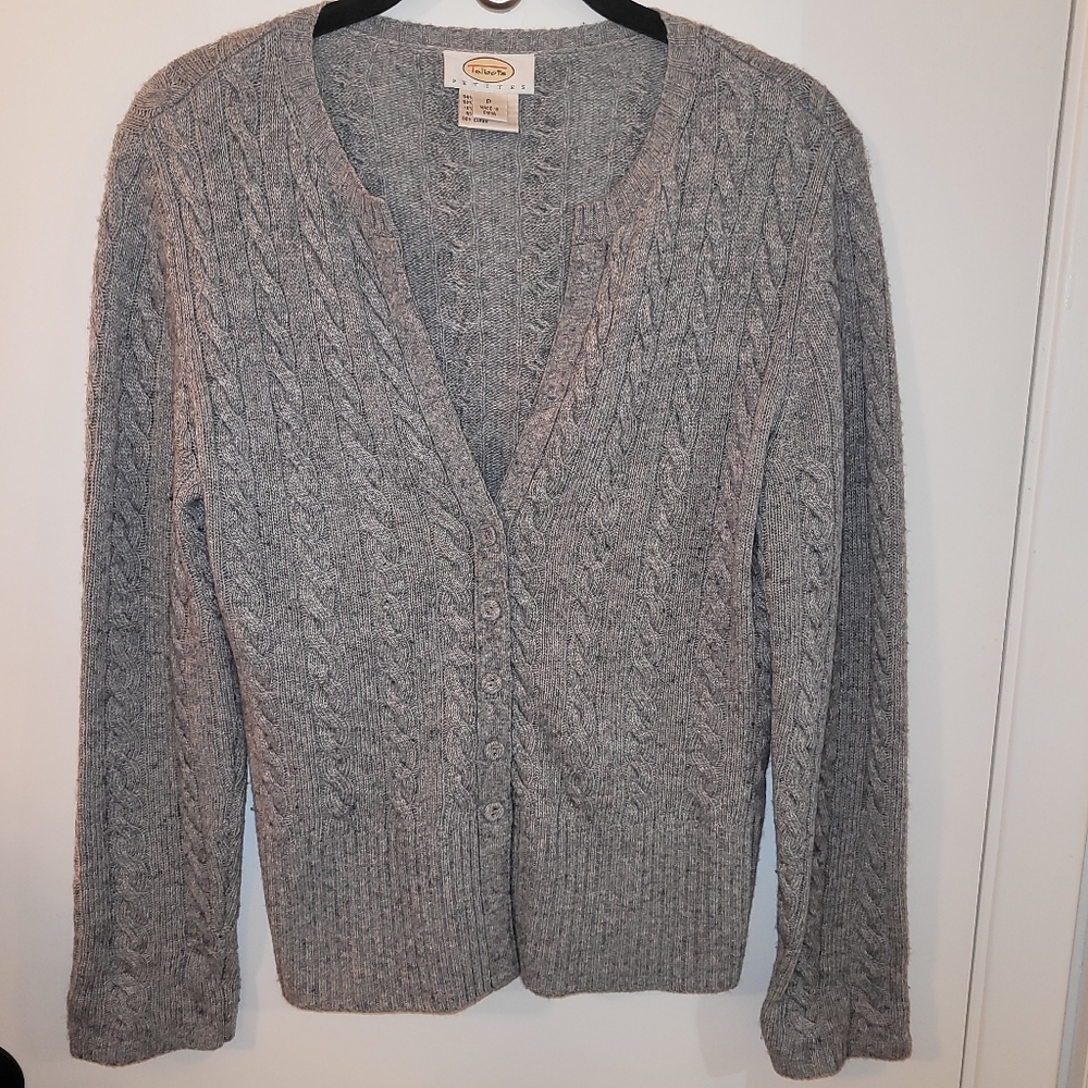 Talbots Gray Cable Knit Sweater PP